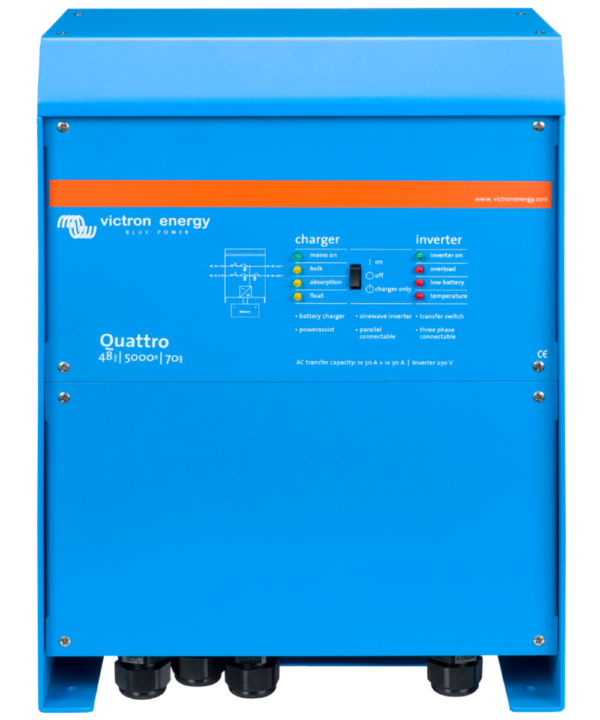 Hybridný menič Victron Energy Quattro 48V / 5000VA / 70A-100A/100A